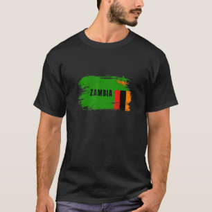 Nationale Flagge Sambias Ostafrika Reisen T-Shirt