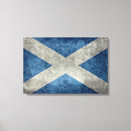 Nationale Flagge Schottlands, Vintage Fassung Leinwanddruck (Vorderseite)