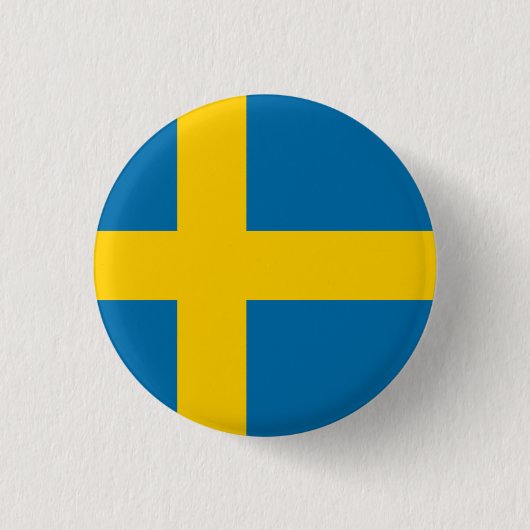 Nationale Flagge Schwedens Button (Vorderseite)