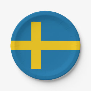 Nationale Flagge Schwedens Pappteller
