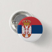 Nationale Flagge Serbiens Button (Vorne & Hinten)
