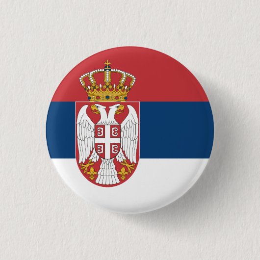 Nationale Flagge Serbiens Button (Vorderseite)