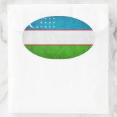 Nationale Flagge Usbekistans Ovaler Aufkleber (Tasche)