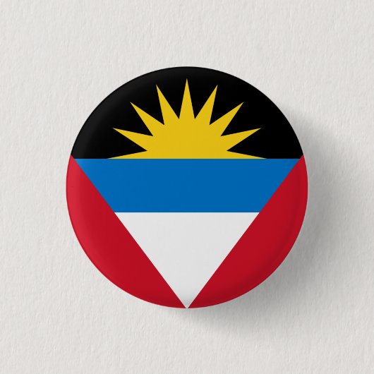 Nationale Flagge von Antigua und Barbuda Button (Vorderseite)