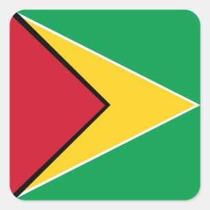 Nationale Flagge von Guyana Quadratischer Aufkleber