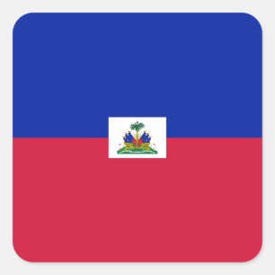 Nationale Flagge von Haiti Quadratischer Aufkleber