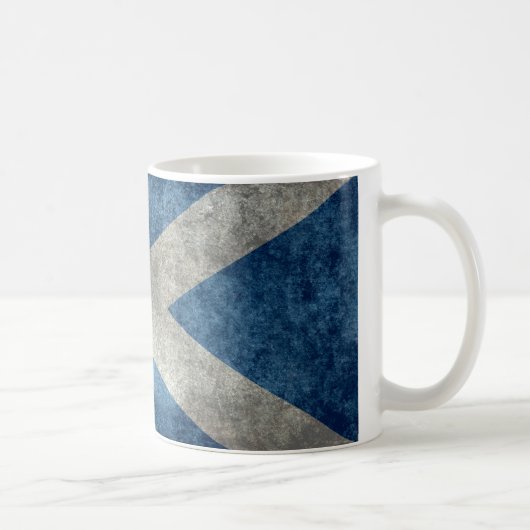 Nationale Flagge von Schottland - Vintage Version Kaffeetasse (Rechts)