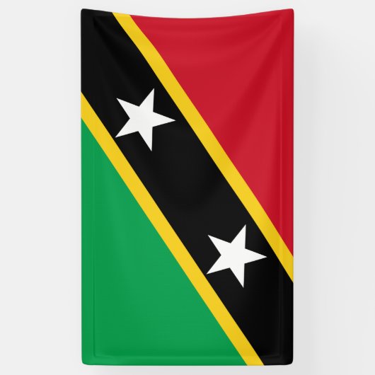 Nationale Flagge von St. Kitts und Nevis (Karibik) Banner (Vertikal)