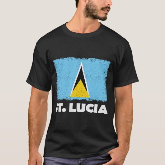Nationale Flagge von St. Lucia erschüttert T-Shirt (Vorderseite)