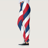 Nationale Flaggenfarben der Dominikanischen Republ Leggings (Links)