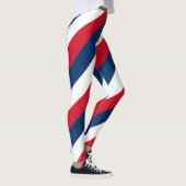 Nationale Flaggenfarben der Dominikanischen Republ Leggings (Rechts)