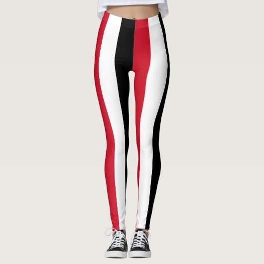 Nationale Flaggenfarben des Irak Vertikal gestreif Leggings (Vorderseite)