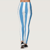 Nationale Flaggenfarben Guatemalas vertikal gestre Leggings (Rückseite)