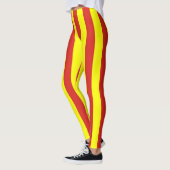 Nationale Flaggenfarben Vietnams vertikal gestreif Leggings (Links)