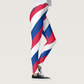 Nationale Flaggenfarben von Nepal diagonal gestrei Leggings (Rechts)