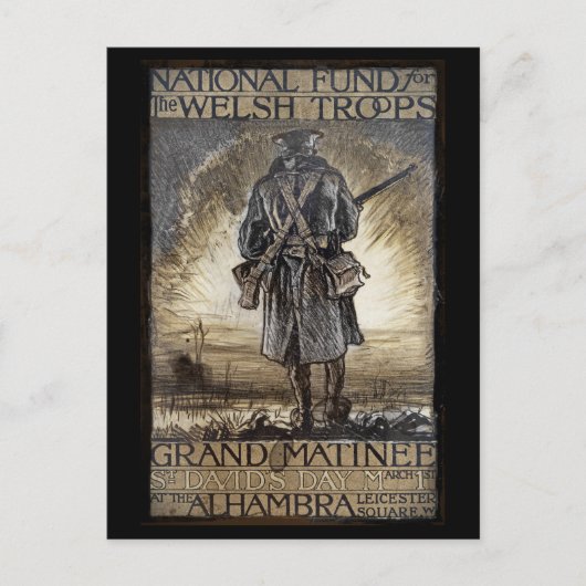 Nationale Fundraiser für walisische Truppen Postkarte (Vorderseite)