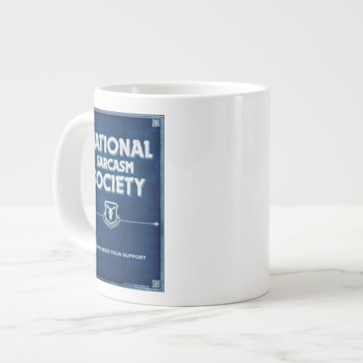 Nationale Gesellschaft für Sarkasmus Jumbo-Tasse (Vorderseite Links)
