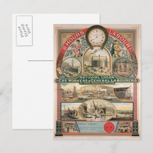 Nationale Gewerkschaft Postkarte (Vorne/Hinten)