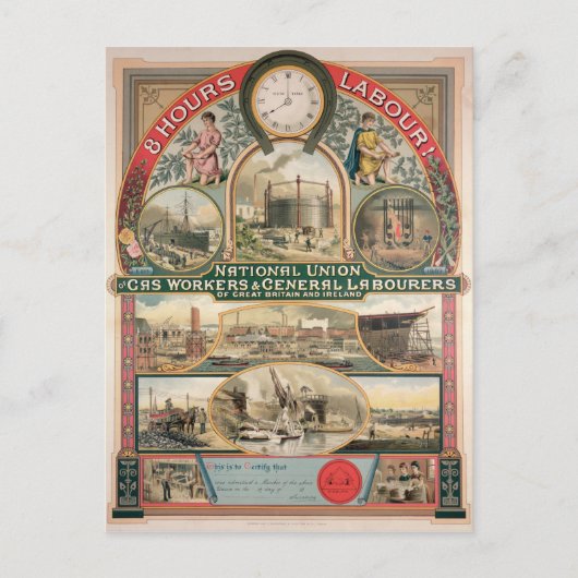 Nationale Gewerkschaft Postkarte (Vorderseite)