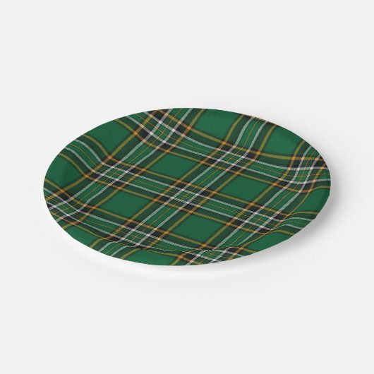 Nationale Karierte Papierplatte Irlands Pappteller (Schrägansicht)