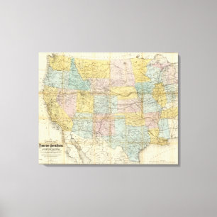 Nationale Karte des Gebiets der Vereinigten Staate Leinwanddruck