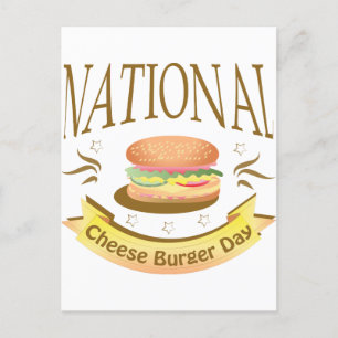 Nationale Käse-Burger-Tag-Zeichen Postkarte