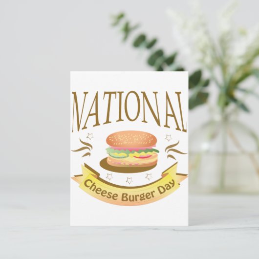 Nationale Käse-Burger-Tag-Zeichen Postkarte (Stehend Vorderseite)