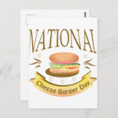 Nationale Käse-Burger-Tag-Zeichen Postkarte (Vorne/Hinten)