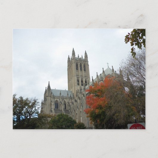 Nationale Kathedrale im Herbst Postkarte (Vorderseite)