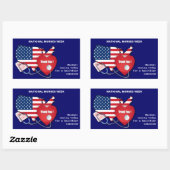 Nationale Krankenwoche. USA Patriotic Design Custo Rechteckiger Aufkleber (Blatt)