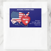 Nationale Krankenwoche. USA Patriotic Design Custo Rechteckiger Aufkleber (Tasche)