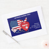 Nationale Krankenwoche. USA Patriotic Design Custo Rechteckiger Aufkleber (Umschlag)
