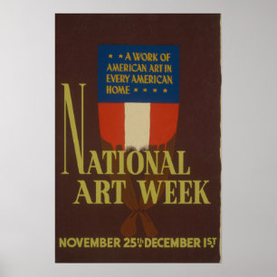 Nationale Kunstwoche Vintage-WPA-Plakat Poster