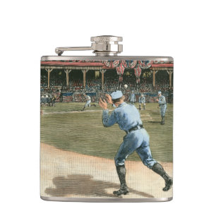 Nationale Liga-Baseball-Spiel 1886 Flachmann