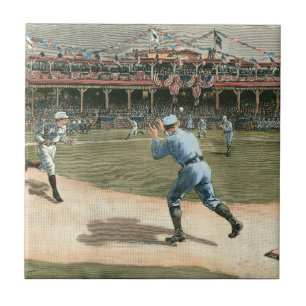 Nationale Liga-Baseball-Spiel 1886 Fliese