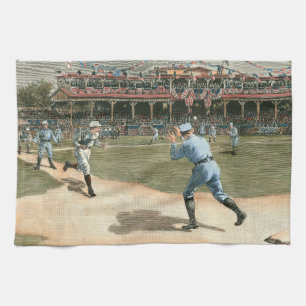 Nationale Liga-Baseball-Spiel 1886 Geschirrtuch