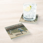 Nationale Liga-Baseball-Spiel 1886 Glasuntersetzer (Schrägansicht)