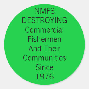 Nationale Marinefischerei-Dienststellen ZERSTÖRT Runder Aufkleber