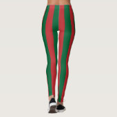 Nationale marokkanische Flaggenfarben Vertikal ges Leggings (Rückseite)