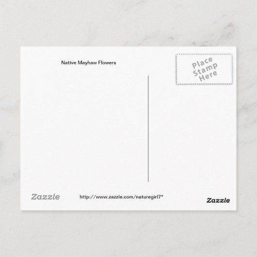 Nationale Mayhaw-Blume Postkarte (Rückseite)