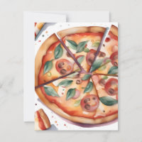 Nationale Pizza Woche A - Wasserfarben