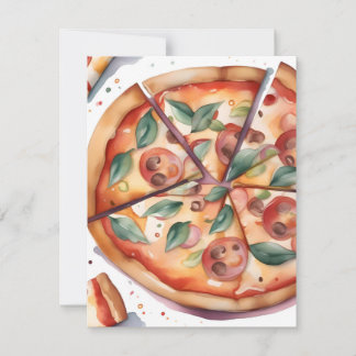 Nationale Pizza Woche A - Wasserfarben Feiertagskarte