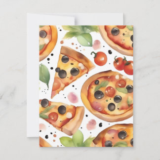 Nationale Pizza-Woche B - Wasserfarben Feiertagskarte