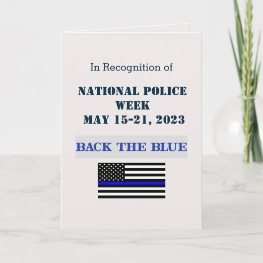 Nationale Polizeiwoche 2023 Danke Karte (Vorderseite)
