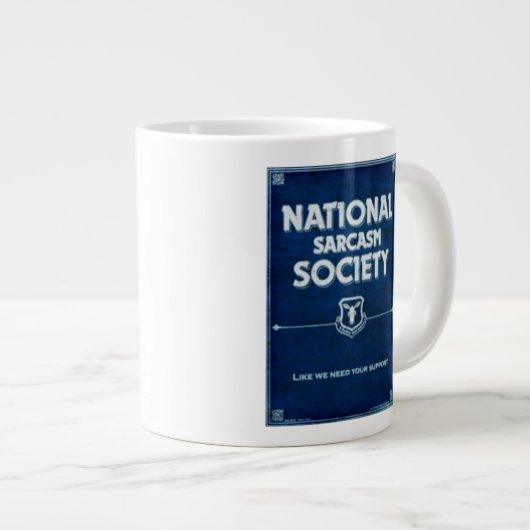 Nationale Sarcasm-Gesellschaft Jumbo-Tasse (Vorderseite Rechts)