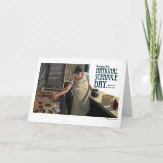 Nationale Scrapple-Tageskarte Feiertagskarte