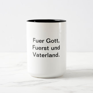Nationale Souveränität muss für Liechtenstein Zweifarbige Tasse