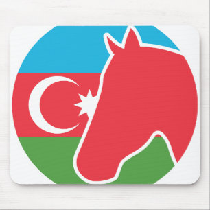 Nationale Tierflagge Aserbaidschans Mousepad