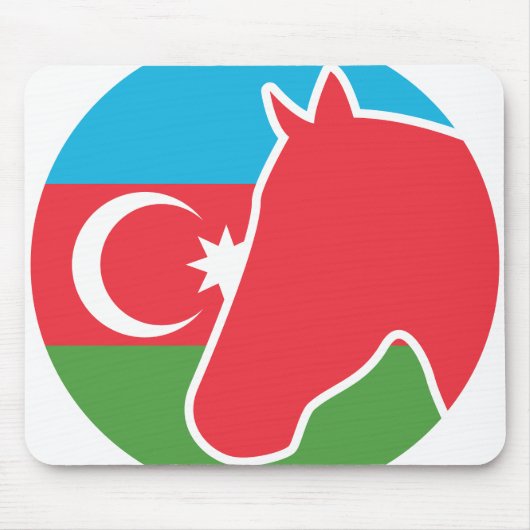 Nationale Tierflagge Aserbaidschans Mousepad (Vorne)