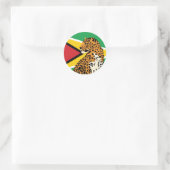 Nationale Tierflagge Guyana Jaguar Guyana Runder Aufkleber (Tasche)